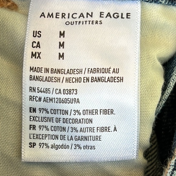 AMERICAN EAGLE 90’s BAGGY DENIM JEAN OVERALLS SIZE MEDIUM NWT - Picture 8 of 15